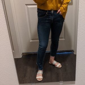 Rag & bone ankle skinny jeans in dark blue wash